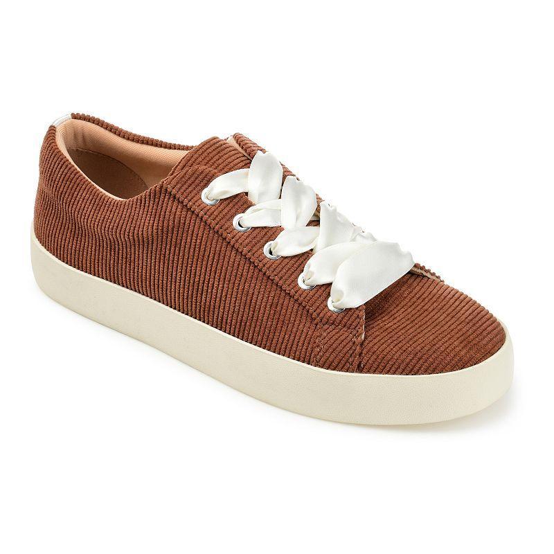 Journee Collection Womens Kinsley Corduroy Lace Up Sneakers Product Image