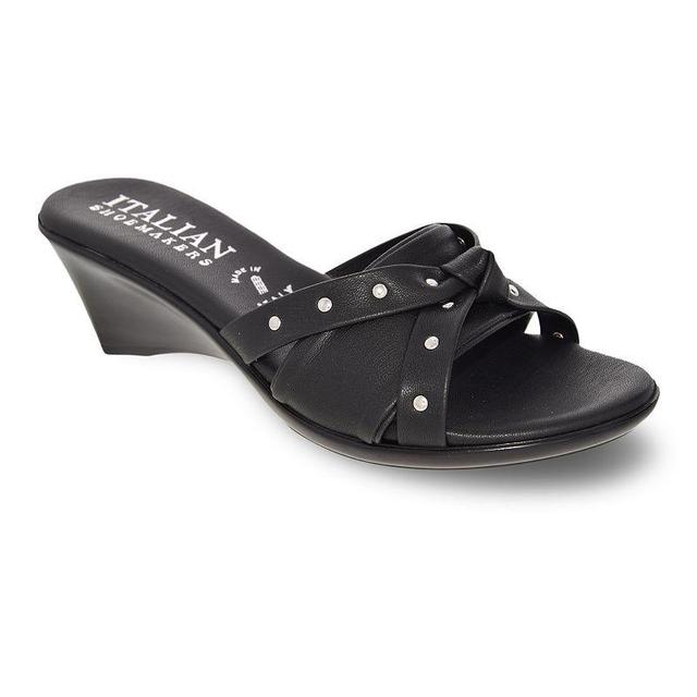 Italian Shoemakers Avra Womens Wedge Sandals Black Product Image