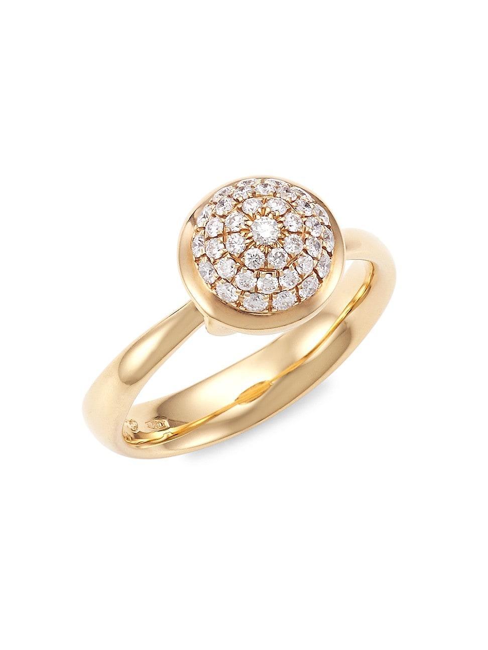 Womens Bouton 18K Rose Gold & Diamond Pav Small Ring Product Image