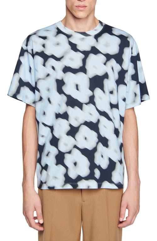 sandro Blurry Floral Cotton T-Shirt Product Image