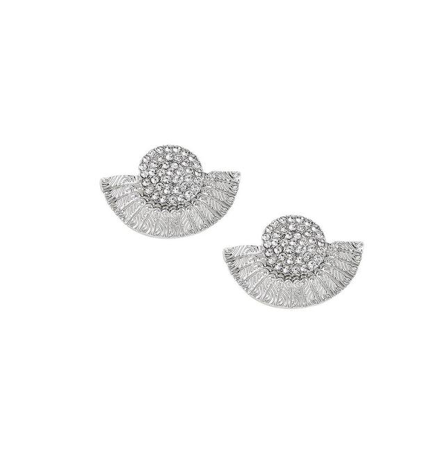 Sohi Womens Embellished Fan Drop Earrings Product Image