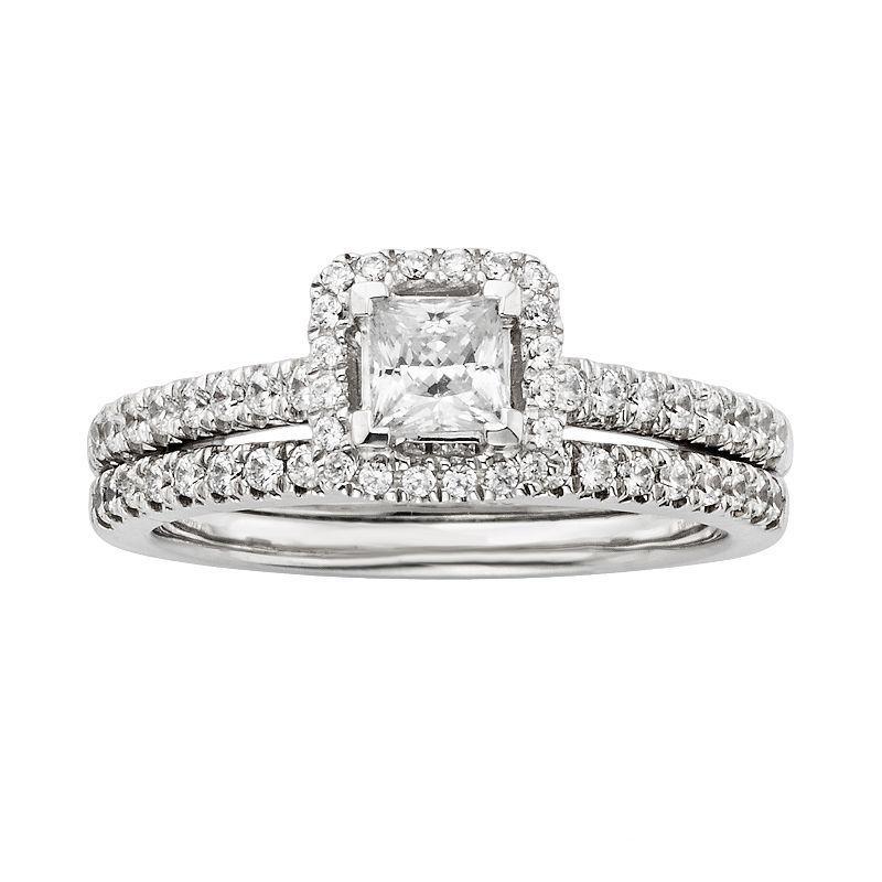 The Regal Collection IGL Certified Diamond Frame Engagement Ring Set in 14k White Gold (1 ct. T.W.), Womens Product Image