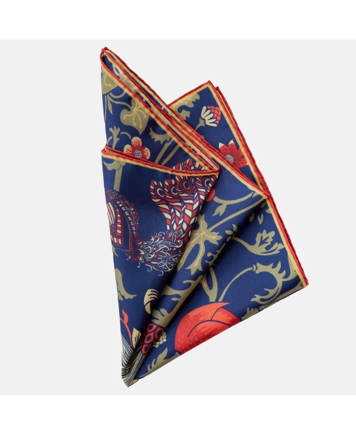 Pavone - Large Silk Pocket Square for Men - Royal Blue Product Image