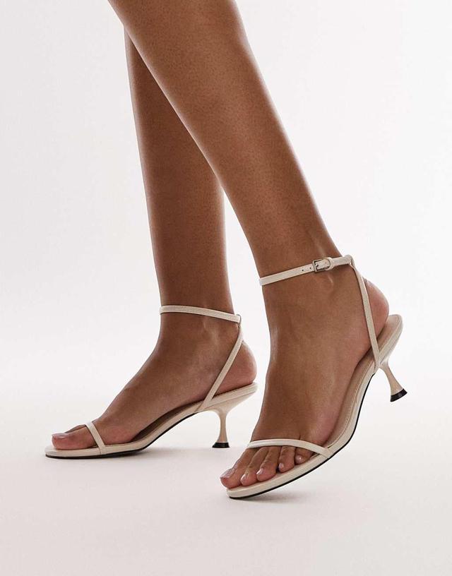 Topshop Irena barely there high heel sandals in off-white Product Image