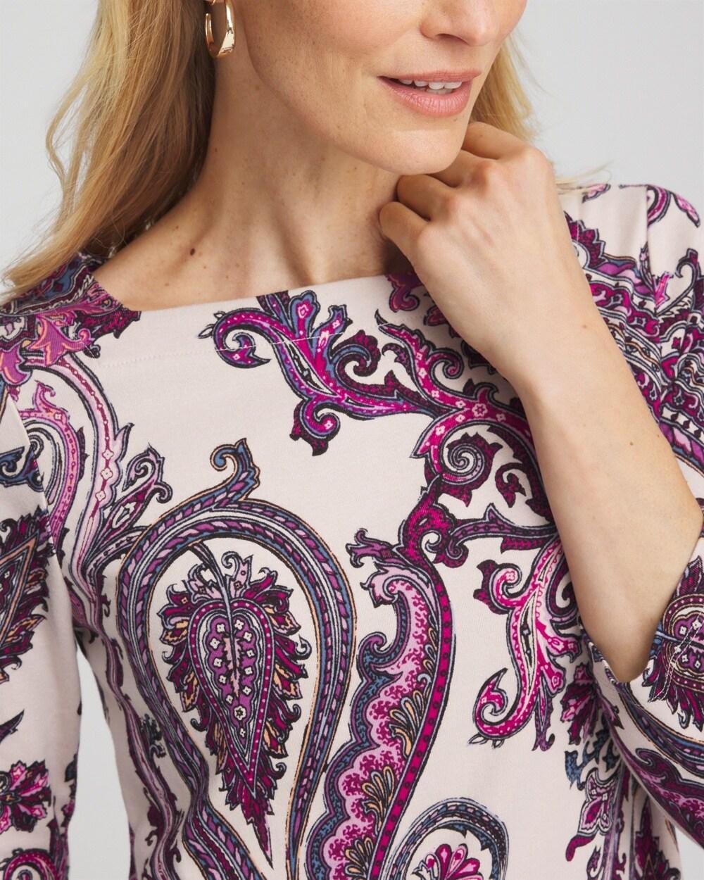 Women's Paisley Square Neck Tunic Top Product Image