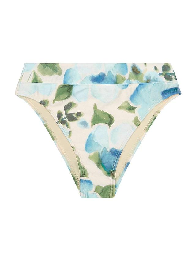 Womens Floral Mid High-Cut Bikini Bottom Product Image