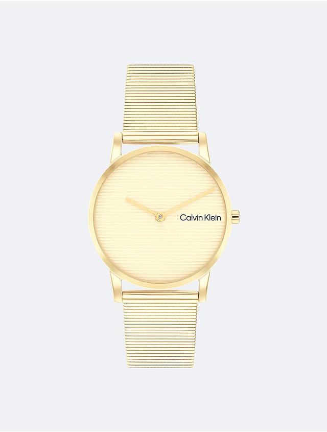 Calvin Klein Womens Ck Feel Gold-Tone Stainless Steel Mesh Watch 30mm - Gold Product Image