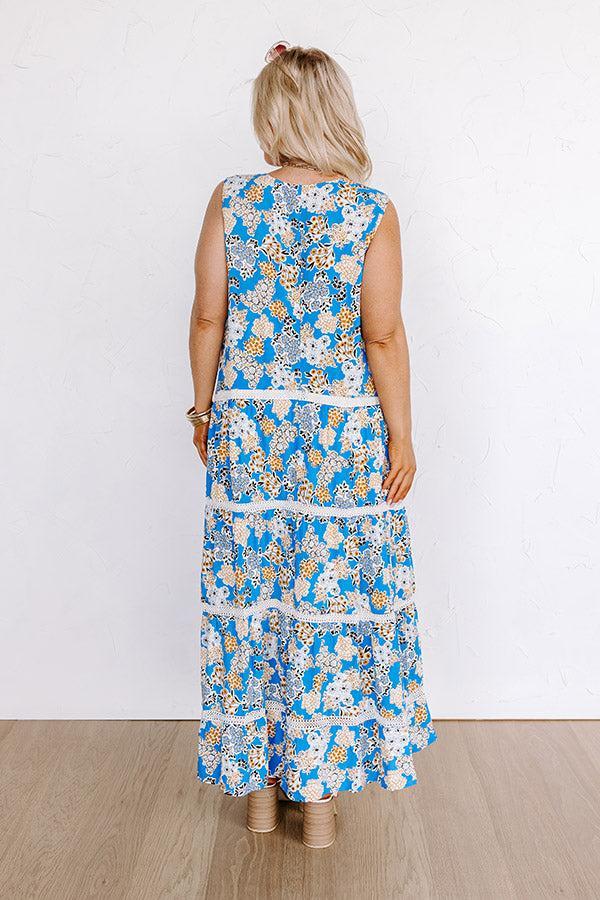 San Fran Cafe Floral Maxi Dress Curves Product Image