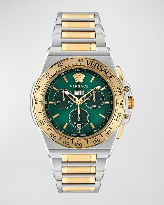 Versace Mens Swiss Chronograph Greca Extreme Two-Tone Stainless Steel Bracelet Watch 45mm Product Image