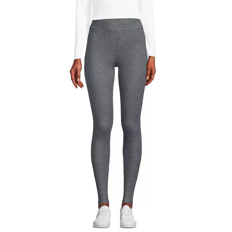 Petite Lands End Serious Sweats Fleece-Lined Leggings, Womens Grey Heather Product Image