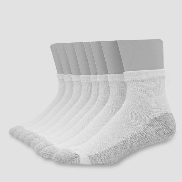 Hanes Mens 8pk Ankle Socks With FreshIQ - White 6-12 Product Image