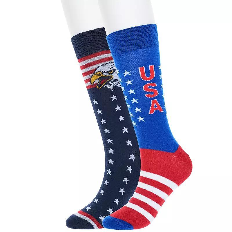 Mens 2-Pair Pack Novelty Crew Socks Set Product Image