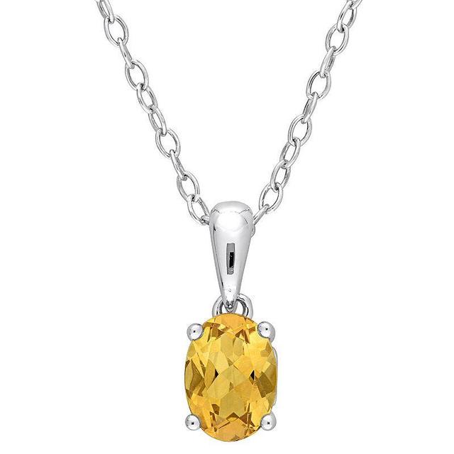 Stella Grace Sterling Silver & Gemstone Oval Stud Pendant Necklace, Womens Yellow Product Image