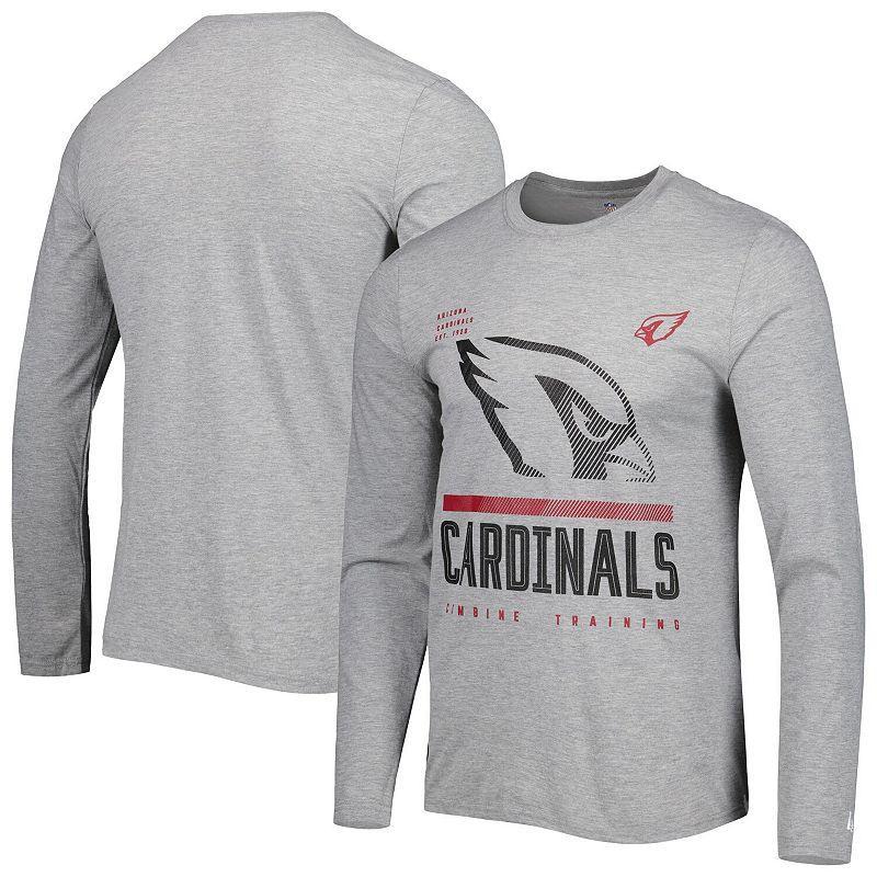 Mens New Era Heathered Gray Arizona Cardinals Combine Authentic Red Zone Long Sleeve T-Shirt Product Image