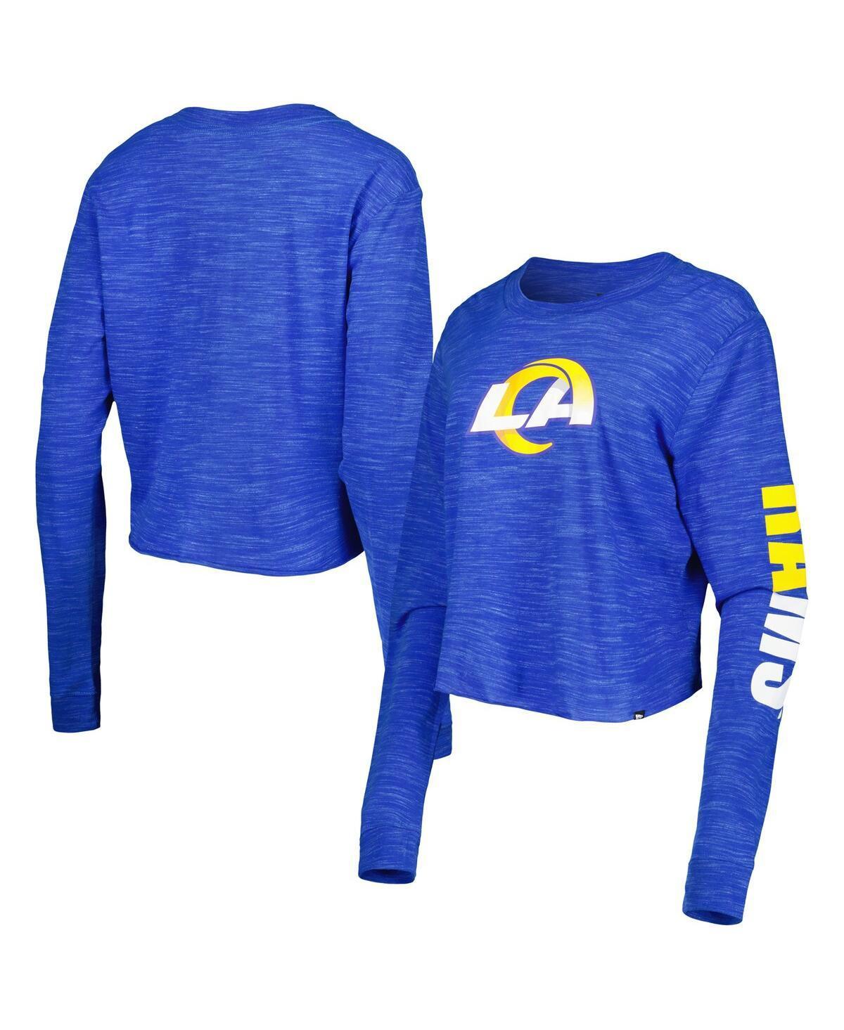 Womens New Era Royal Los Angeles Rams Crop Long Sleeve T-Shirt Product Image