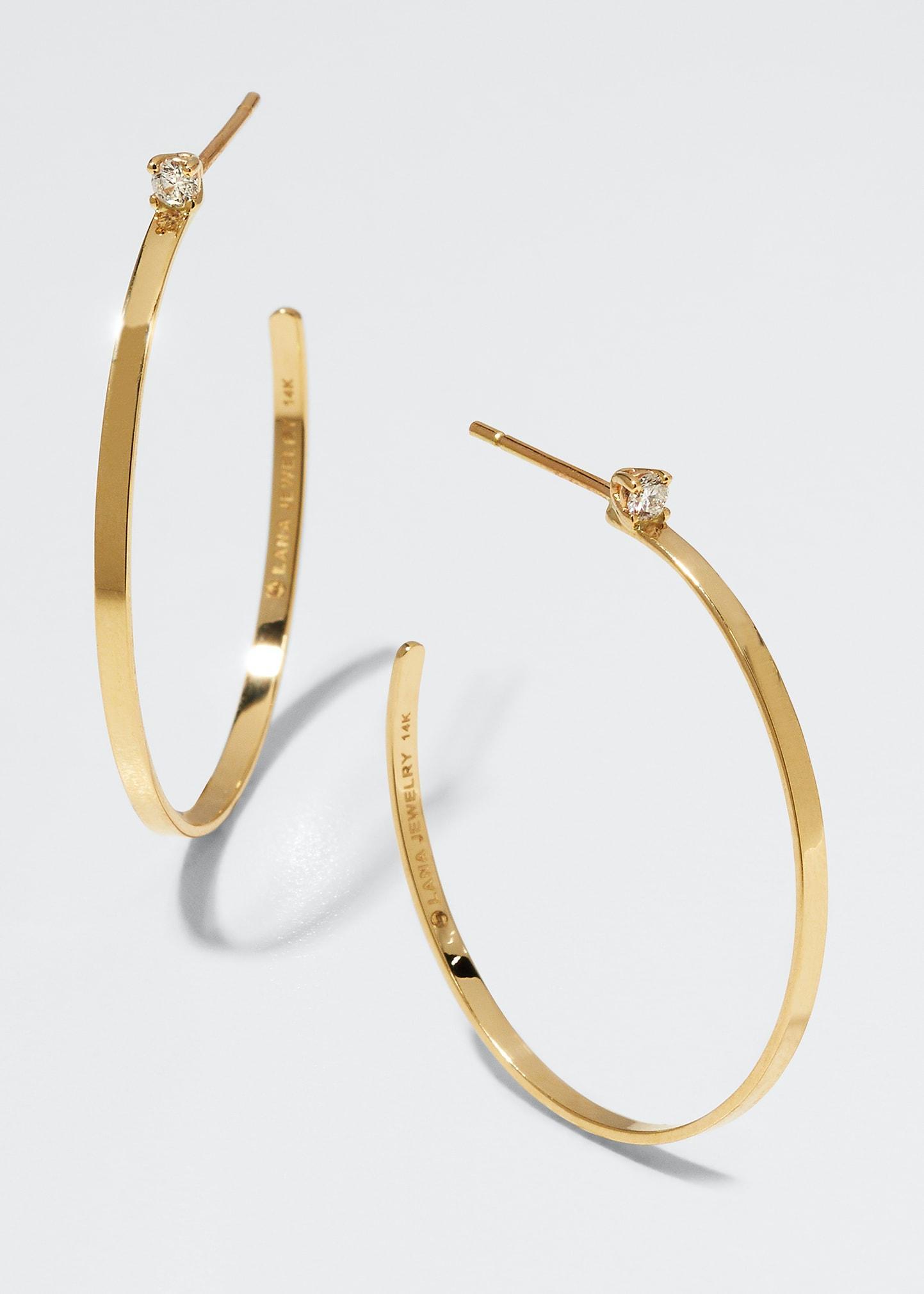 14k Diamond Sunrise Hoop Earrings Product Image