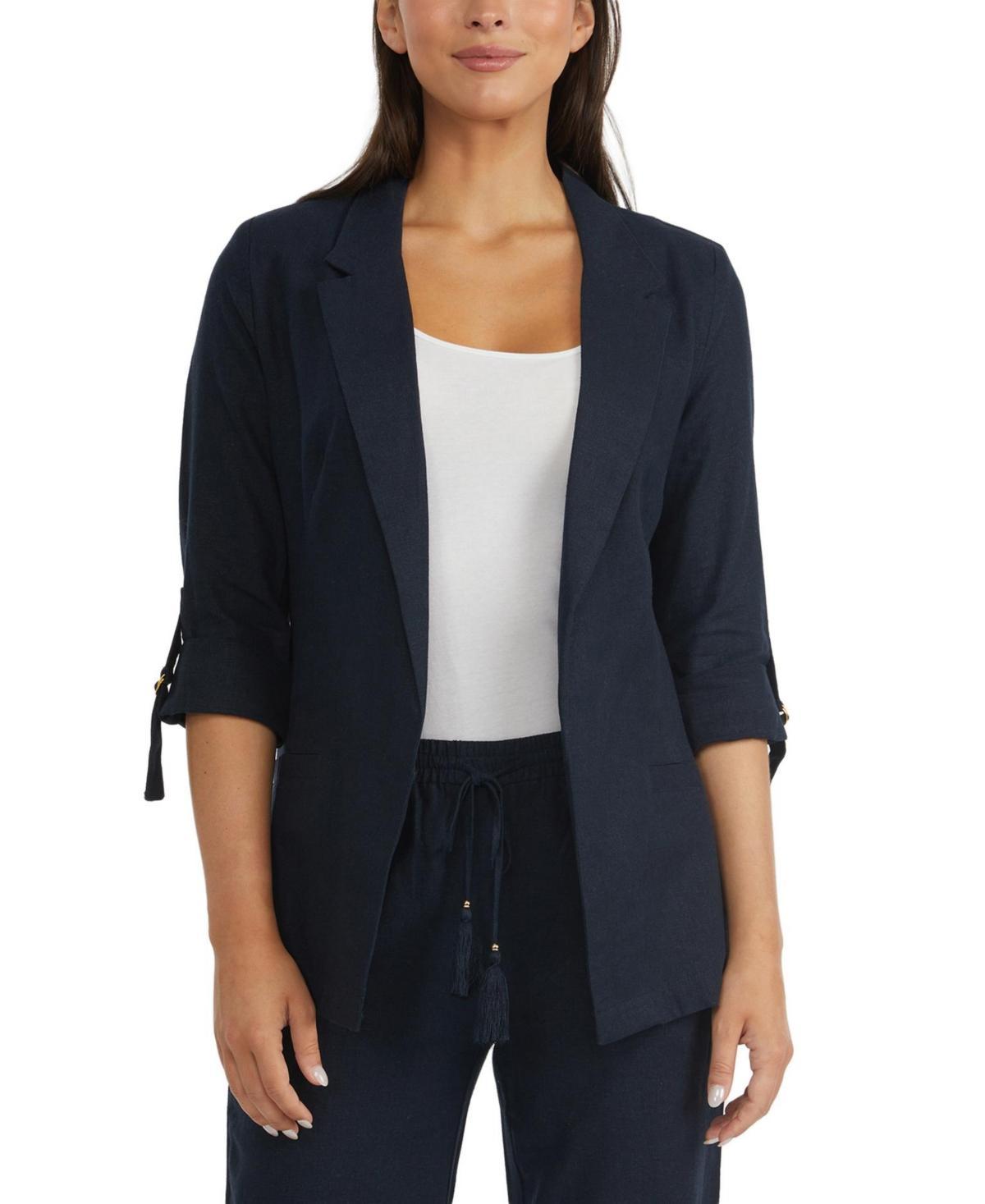 Ellen Tracy Womens Blazer with Tab Rolled Cuff Product Image