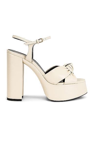 Saint Laurent Bianca Platform Sandals in Pearl - White. Size 39 (also in 37.5, 39.5). Product Image