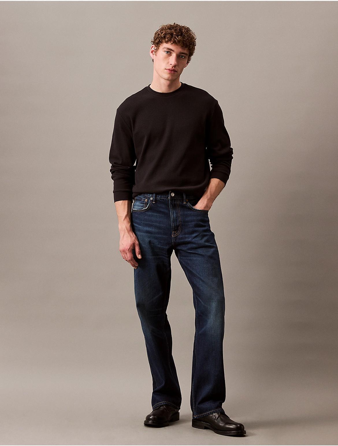 Calvin Klein Mens Classic-Fit Waffle-Knit Long-Sleeve T-Shirt Product Image