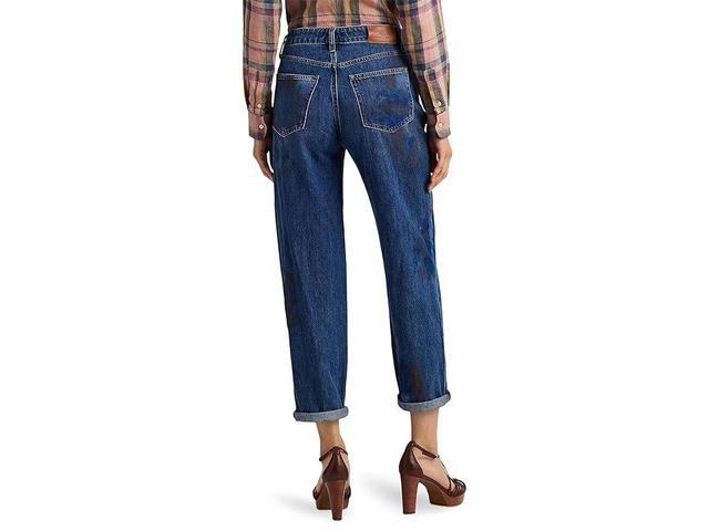 LAUREN Ralph Lauren High-Rise Relaxed Cropped Jeans in Atlas Wash (Atlas Wash) Women's Jeans Product Image