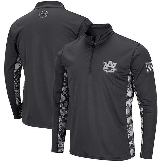 Mens Colosseum Charcoal Auburn Tigers OHT Military Appreciation Digital Camo Lightweight Quarter-Zip Pullover Product Image