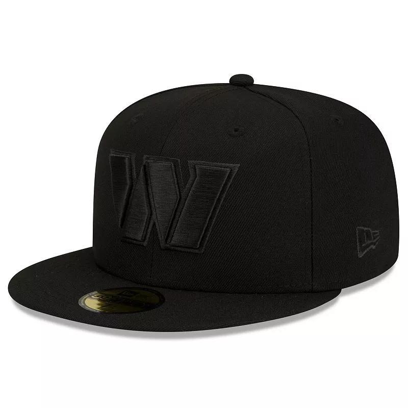 Mens New Era Washington Commanders Black on Black 59FIFTY Fitted Hat Product Image