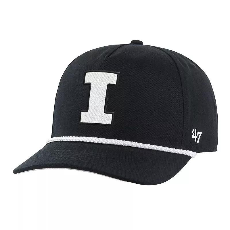 47 Brand Mens Black Illinois Fighting Illini Rope Hitch Adjustable Hat Product Image