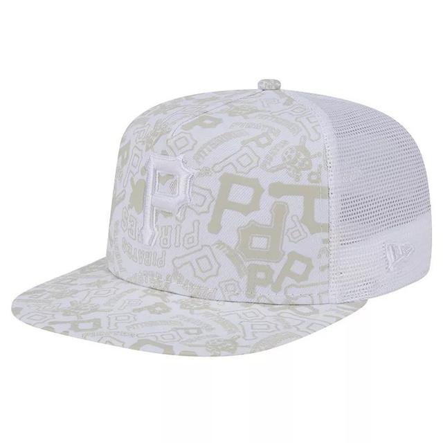 Mens New Era Pittsburgh Pirates Logo Dunes A-Frame Trucker 9FIFTY Snapback Hat Product Image