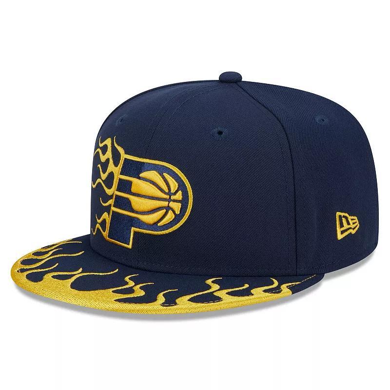 Mens New Era Indiana Pacers Rally Drive Flames 9FIFTY Snapback Hat, Blue Product Image