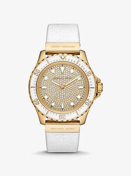 Oversized Pavé Logo -Tone Watch Product Image