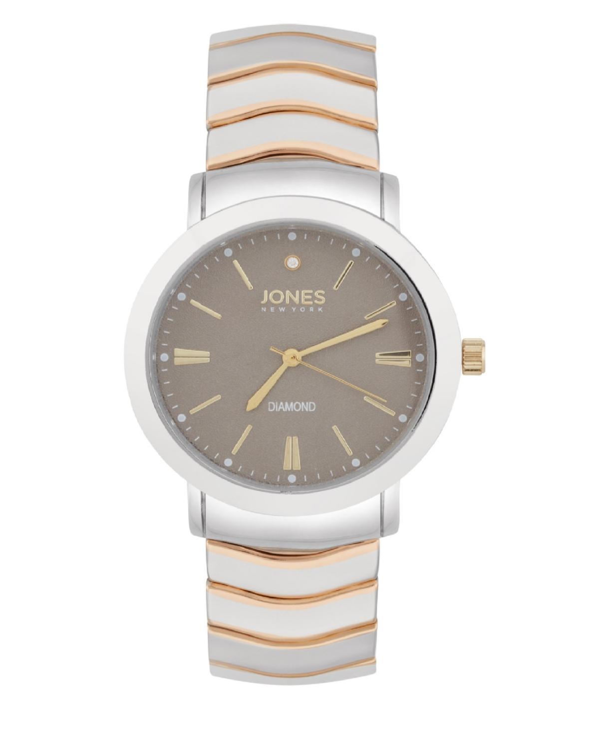 Jones New York Mens Analog Two-Tone Metal Bracelet Watch 42mm - Gray Product Image