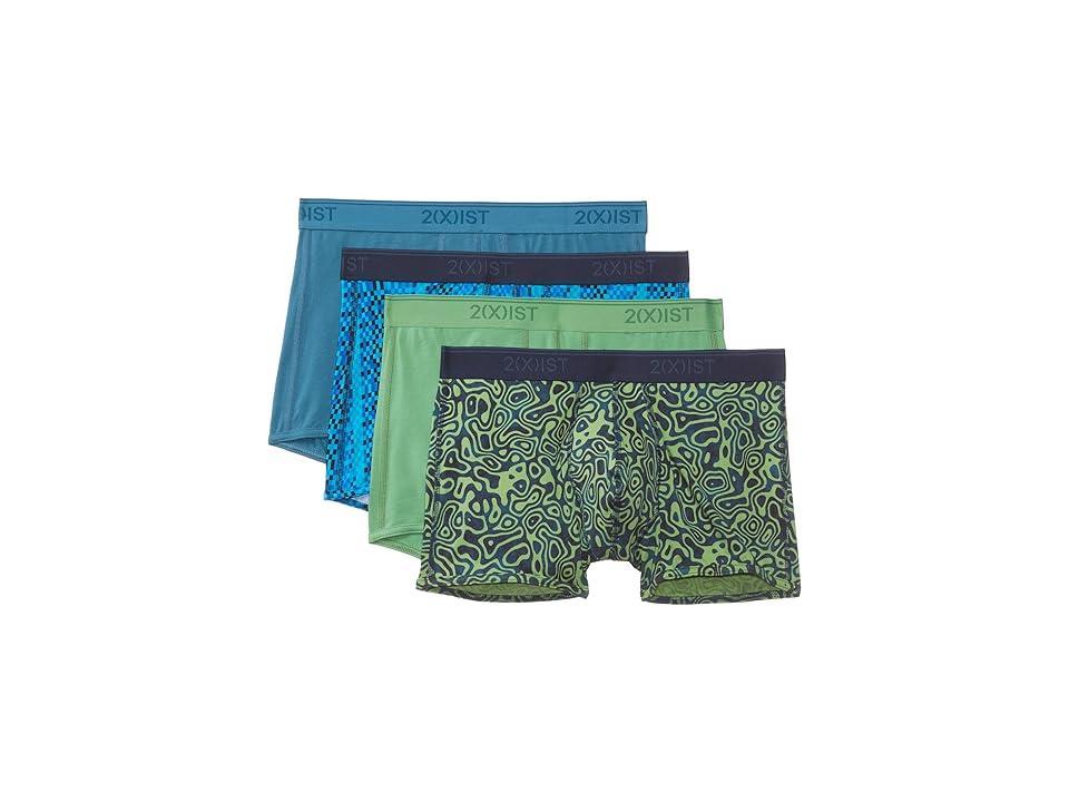 2(X)IST Stretch Bonus Pack 4-Pack No Show Trunk (Bluesteel/Landscape Camo/Stone Green/Blue Chess) Men's Underwear Product Image