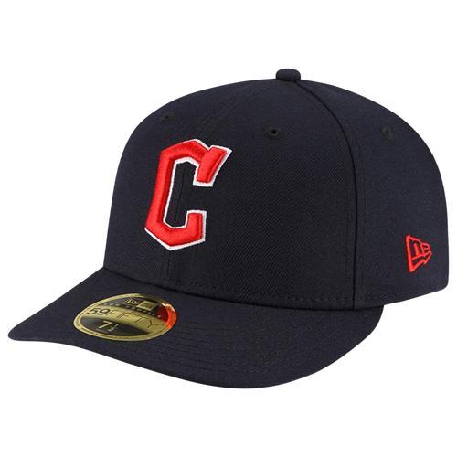 New Era Mens Cleveland Indians New Era Guardians 59Fifty Authentic Collection Cap - Mens Navy/Red Product Image