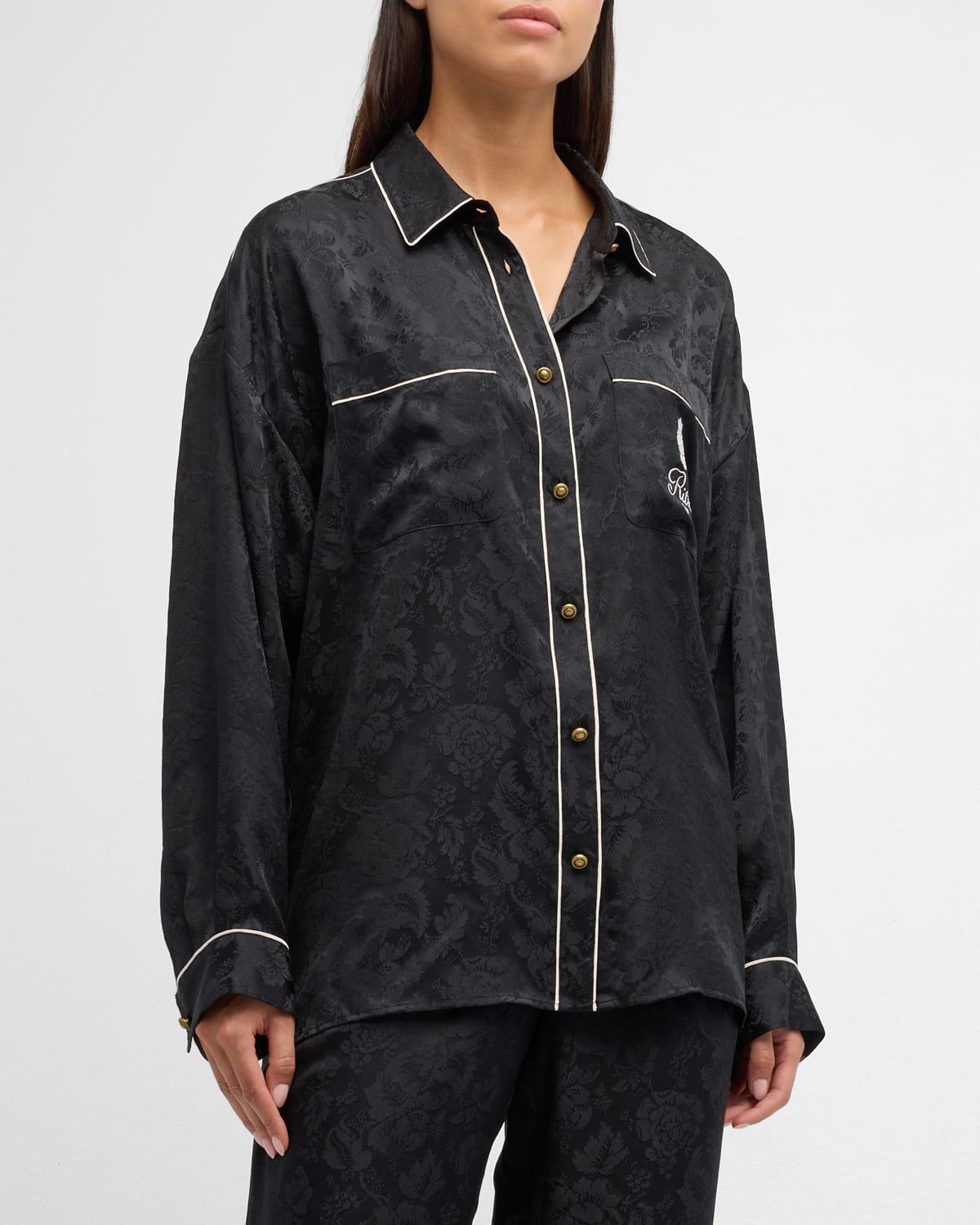 FRAME x Ritz Paris Floral Silk Button-Front Shirt Product Image