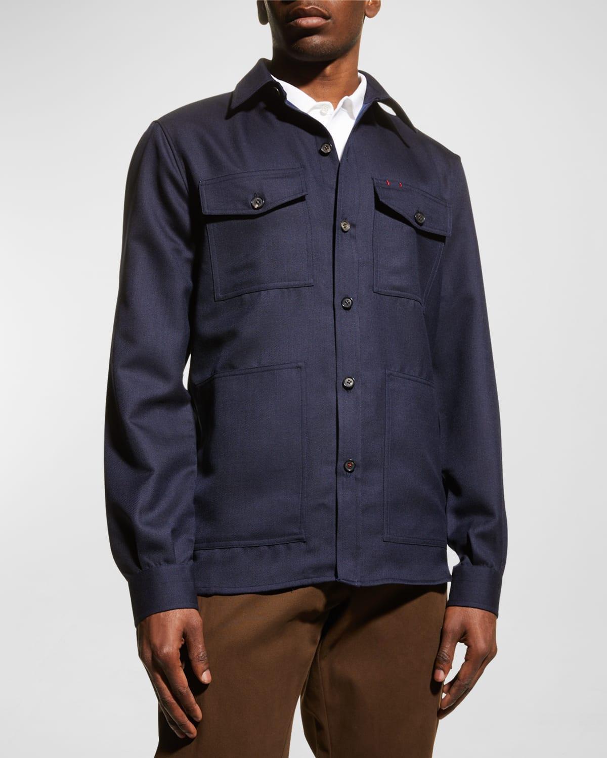 Mens Solid Wool-Cashmere Overshirt Product Image