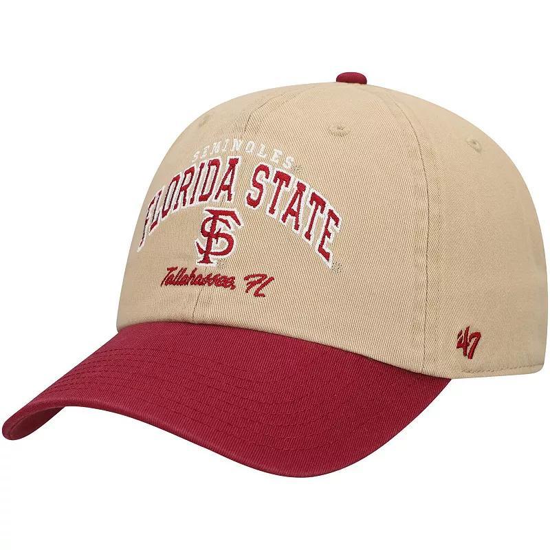 Mens 47 Khaki Florida State Seminoles Local Clean Up Adjustable Hat Product Image