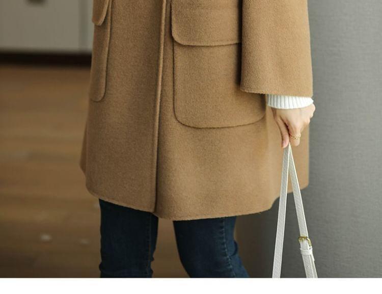 Plain Double-Breasted Coat Product Image