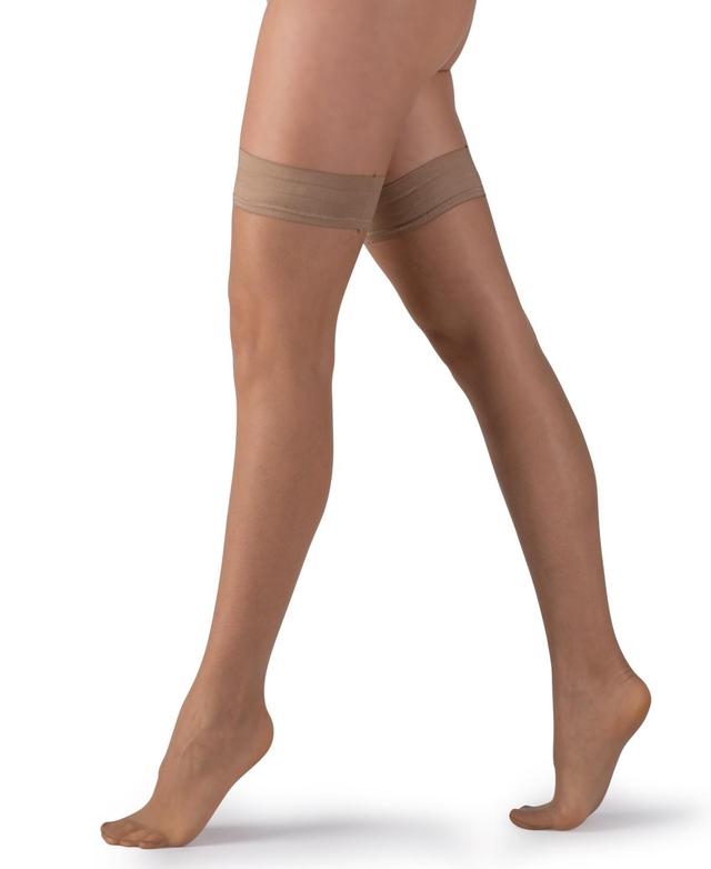 Womens European Made Matte Silky Sheer Plain 1 Pair of Thigh Highs Product Image