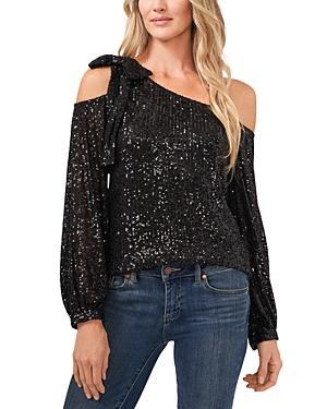 CeCe One-Shoulder Sequin Top Product Image