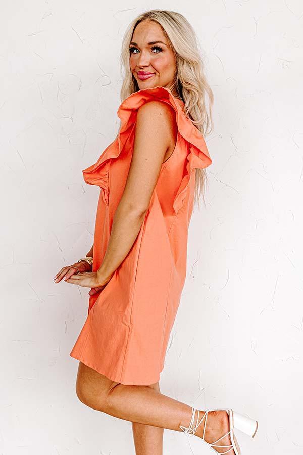 Passing Through Town Button Up Dress In Orange Product Image