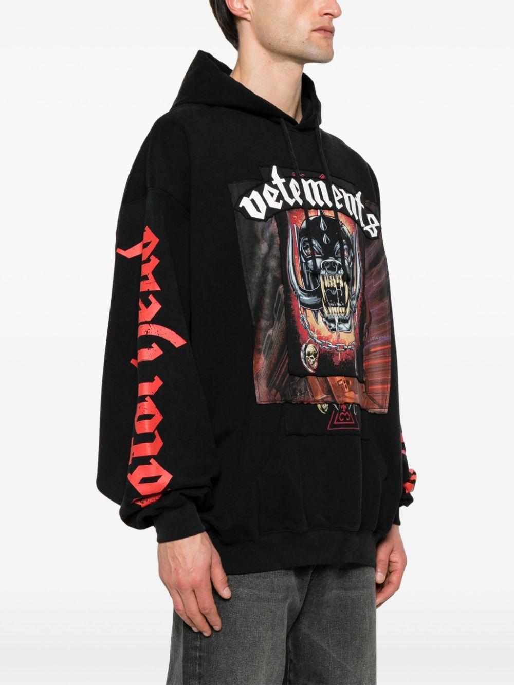 VETEMENTS Logo-appliqué Hoodie In Black Product Image