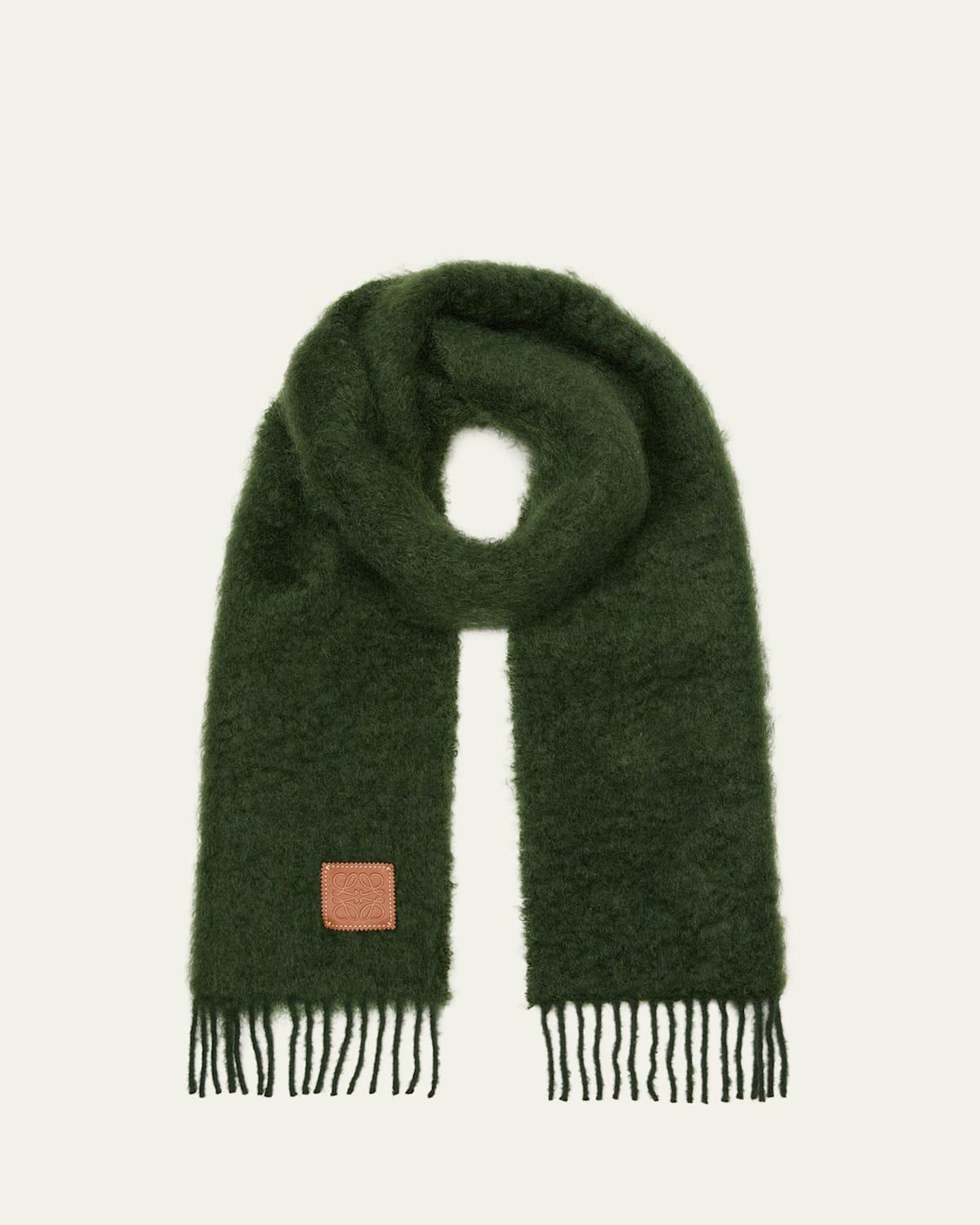 Womens Wool-Mohair Logo Patch Scarf Product Image