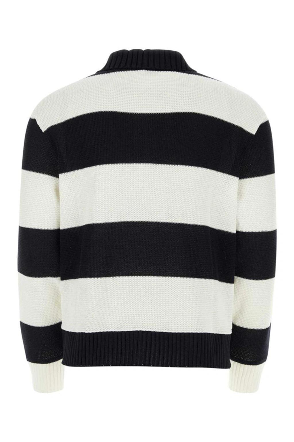 Striped Knitted Polo Shirt In Multicolor Product Image