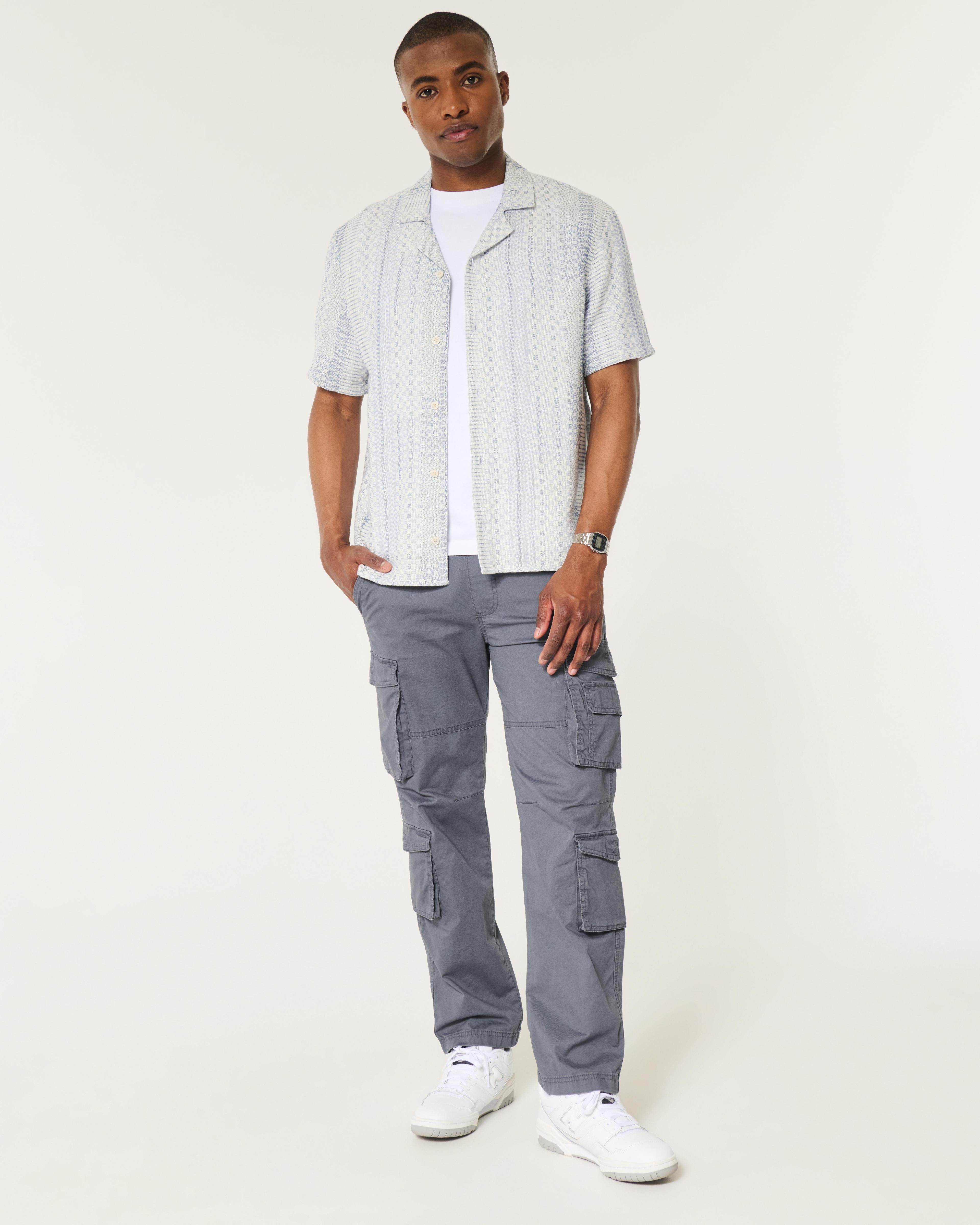 Boxy Short-Sleeve Textured Shirt Product Image