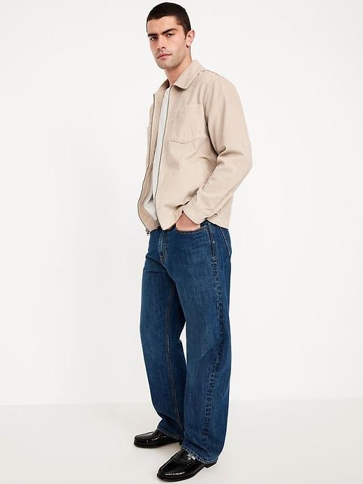 Loose Fit Corduroy Zip Shirt Product Image