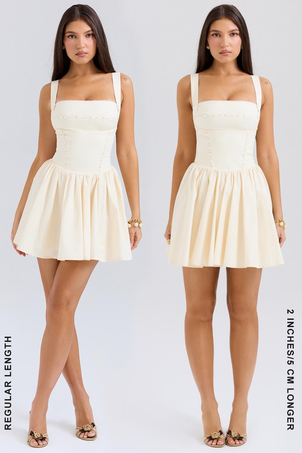 Honor Buttermilk Ribbon Detailed Mini Dress Product Image