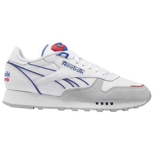 Reebok Mens Classic Leather Pump - Running Shoes White/Blue/Red Product Image