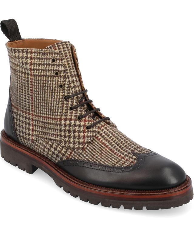 Taft Mens Livingston Handcrafted Leather and Wool Dress Lace-up Rubber Sole Boots Product Image