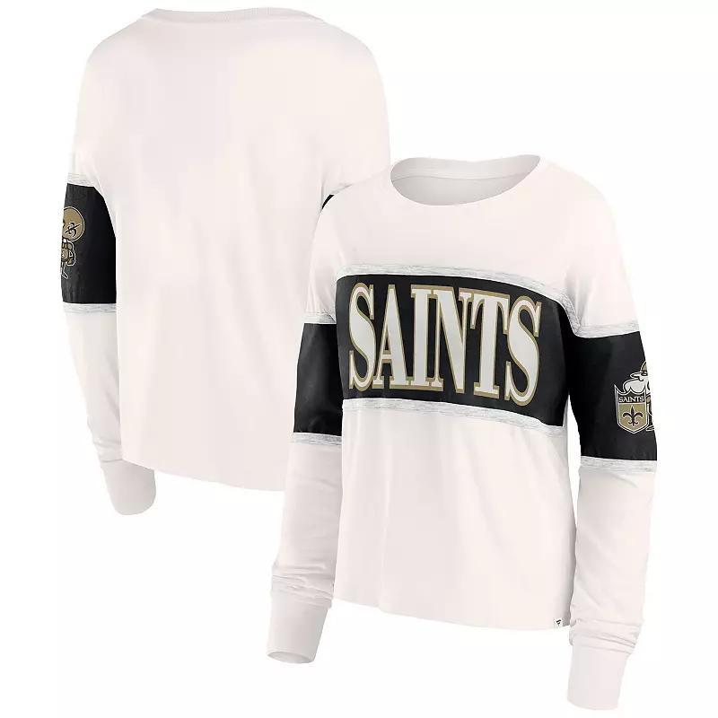 Womens Fanatics Cream New Orleans Saints Antique Block Long Sleeve T-Shirt Product Image