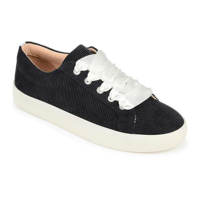 Journee Collection Womens Kinsley Corduroy Lace Up Sneakers Product Image